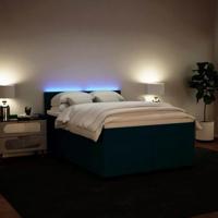 Boxspring met matras fluweel blauw 140x200 cm - thumbnail