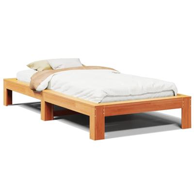 Bedframe zonder matras massief grenenhout wasbruin 120x190 cm Bedframe zonder matras massief grenenhout wasbruin 120x190 cm