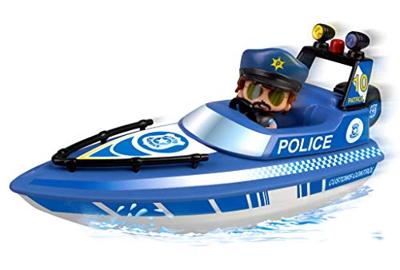 Famosa Pinypon - politiewagen met trailer, boot en speelfiguur Famosa Pinypon - politiewagen met trailer, boot en speelfiguur