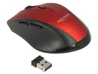 Delock 12493 Ergonomische muis USB Optisch Zwart, Rood 5 Toetsen - thumbnail
