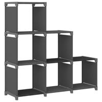 VidaXL Kast met 6 vakken 103x30x72,5 cm stof grijs - thumbnail