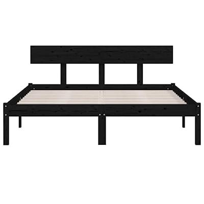 Bedframe massief grenenhout zwart 160x200 cm Bedframe massief grenenhout zwart 160x200 cm