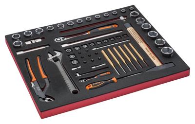 Bahco Foaminlay Fit&Go 3/3 met doppen en toebehoren 1/4" en 1/2" en slaggereedschap - 60-delig - FF1A5007