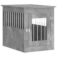 VidaXL Hondenbench 55x75x65 cm bewerkt hout betongrijs - thumbnail