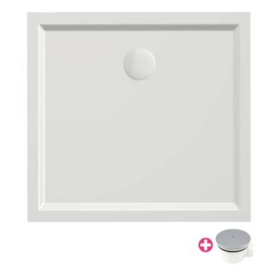 Douchebak Xenz Mariana | 80x75x4 cm | Incl.Afvoersifon-Chroom | Acryl | Rechthoekig | Wit mat Douchebak Xenz Mariana | 80x75x4 cm | Incl.Afvoersifon-Chroom | Acryl | Rechthoekig | Wit mat