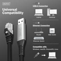 Digitus AK-300600-030-S USB-C - RJ45 CAT6A 1 Gbit/s, 3m Kabel - thumbnail