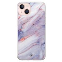 iPhone 13 siliconen hoesje - Marmer paars - thumbnail