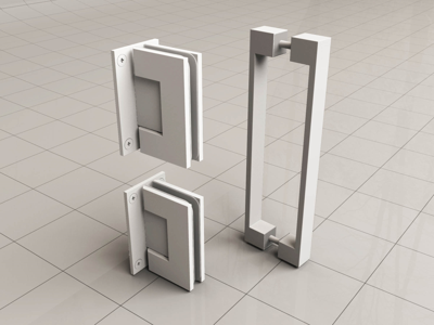 Wiesbaden Scharnierset en greep voor profielloze nisdeur mat wit Wiesbaden Scharnierset en greep voor profielloze nisdeur mat wit