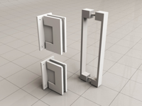 Wiesbaden Scharnierset en greep voor profielloze nisdeur mat wit - thumbnail