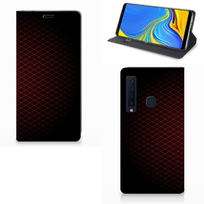 Samsung Galaxy A9 (2018) Hoesje met Magneet Geruit Rood Samsung Galaxy A9 (2018) Hoesje met Magneet Geruit Rood