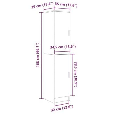 Hoge kast Wit 35 x 39 x 168 cm