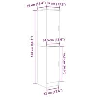 Hoge kast Gerookt eiken 35 x 39 x 168 cm - thumbnail