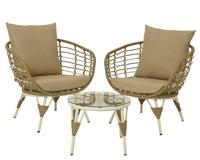 Evora bistroset wicker naturel Decoris - Decoris - thumbnail