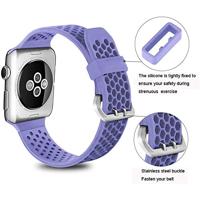 Bandje met gaatjes - Lavendel - Geschikt voor Apple Watch 38mm / 40mm / 41mm / 42mm - thumbnail