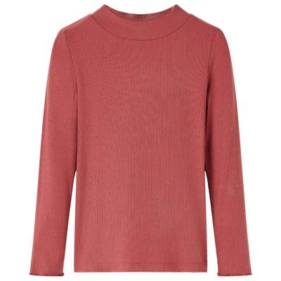 Kindershirt met lange mouwen en lage col 116 roodbruin Kindershirt met lange mouwen en lage col 116 roodbruin