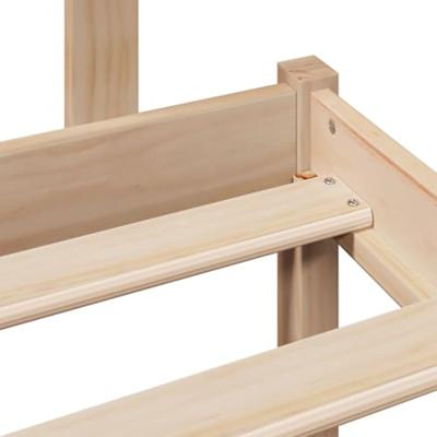 Bed met boekenkast zonder matras massief grenenhout 140x200 cm - thumbnail