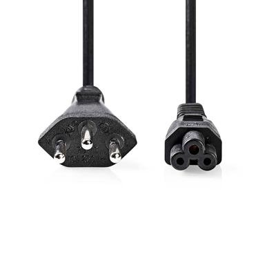 Nedis CEGL11220BK20 Stroomkabel Ch Type 12 Iec-320-c5 Recht Recht Vernikkeld 2.00 M Rond Pvc Zwart Label