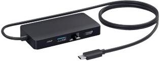 Jabra PanaCast USB-hub voor aansluiting via USB-C. Meerdere kabeluitgangen maken het mogelijk om al uw apparaten via een enkele USB-C-aansluiting aan te sluiten