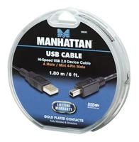Manhattan, 1,8 m hoge snelheid USB 2.0 A/male naar mini 4-pins mannelijke kabel, zwart - thumbnail