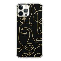 iPhone 12 Pro Max siliconen hoesje - Abstract faces - thumbnail