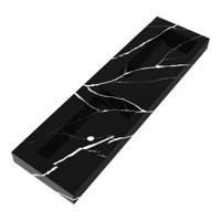 Brauer Coral Wastafel - 160 cm - met 2 Spoelbakken en 0 Kraangaten - Marmerlook Nero Marquina - thumbnail