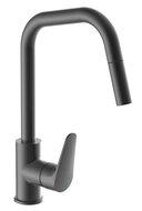 SEATTLE ééngreepsmengkraan keuken met uittrekbare uitloop, grafiet mat hoge draaibare uitloop met uittrekbare uitloop en draaibereik 150° cold-start functie - koud water bij greep in de middelste