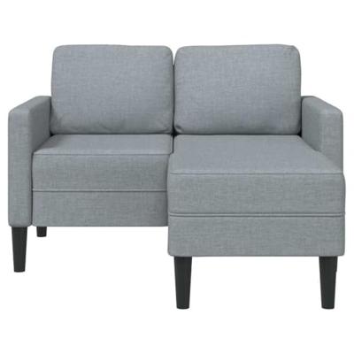 2-zitsbank met ligstoel L-vormig lichtgrijs 125 cm stof