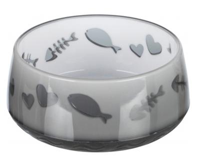 TRIXIE VOERBAK / WATERBAK VIS / HART KUNSTSTOF / RUBBERRING ASSORTI 12 CM 300 ML 4 ST - thumbnail