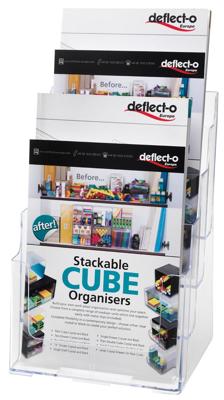 Deflecto folderhouder ft A4, 4 opbergvakken