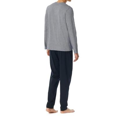 Schiesser Pyjama jeans blauw met knoopjes
