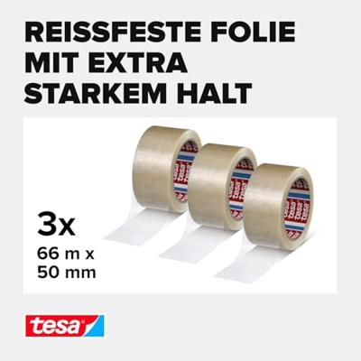 tesa ULTRA STRONG 51124-00007-01 Pakband tesapack Transparant (l x b) 66 m x 50 mm 3 stuk(s)