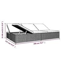 Ligbed met kussens converteerbaar poly rattan bruin - thumbnail