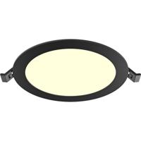 LED Downlight Inbouwspot Dimbaar - Brinton Thin - 12W 1120lm 120° Bundelhoek - Warm Wit 3000K - IP40 - Rond - Zwart - Ø170mm Buitenmaat - Ø150mm Zaagmaat - thumbnail