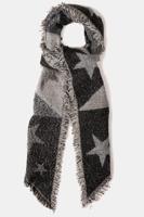 Ulla Popken Sjaal, sterrendessin, franjes - Grote Maten - thumbnail