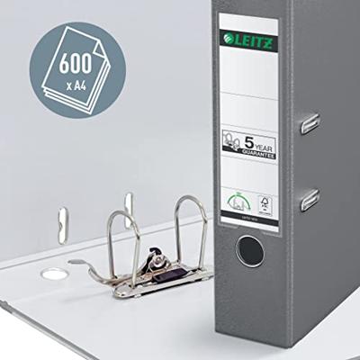 Leitz Ordner 1010 DIN A4 Rugbreedte: 80 mm Grijs 2 beugels 10105085 - thumbnail