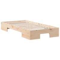 Bedframe met opslag Bruin 75 x 190 cm Massief grenenhout - thumbnail