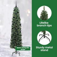 VidaXL Kunstkerstboom groen 240 cm pvc en staal en kunststof - thumbnail
