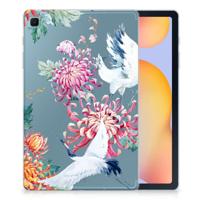 Samsung Galaxy Tab S6 Lite | S6 Lite (2022) Back Case Bird Flowers - thumbnail
