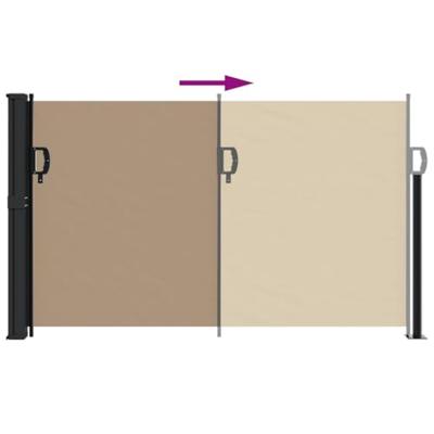 Windscherm uittrekbaar 120x600 cm taupe