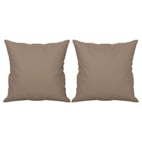 VidaXL Sierkussens 2 st 40x40 cm microvezelstof taupe - thumbnail
