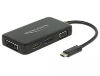 Delock 63929 Adapter USB Type-C male > VGA / HDMI / DVI / DisplayPort female zwart - thumbnail