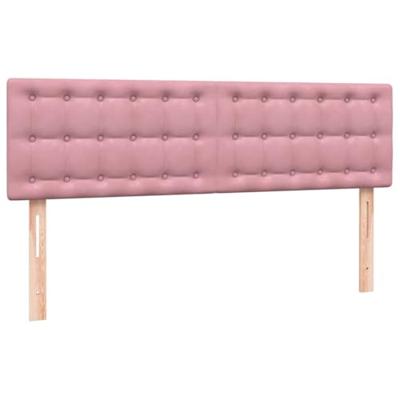 Boxspring met matras fluweel roze 140x210 cm