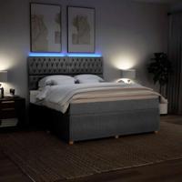 Boxspring met matras stof lichtgrijs 180x200 cm - thumbnail