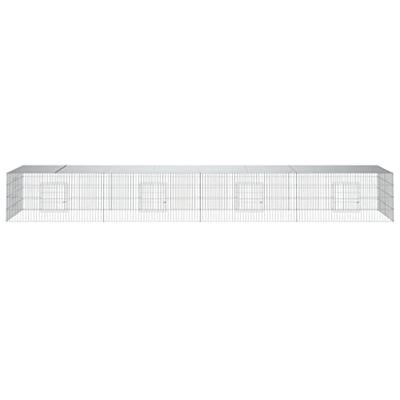Konijnenkooi met 4 panelen 433x109x54 cm gegalvaniseerd ijzer - thumbnail