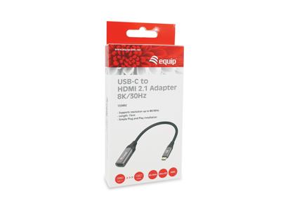 Equip 133492 video kabel adapter 0,15 m USB Type-C HDMI Zwart, Grijs