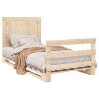 Bedframe met hoofdbord massief grenenhout 100x200 cm - thumbnail