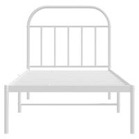 Bedframe met hoofdbord metaal wit 90x190 cm - thumbnail