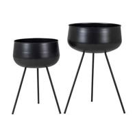 Artichok Evie staande bloempot zwart - set van 2 - thumbnail