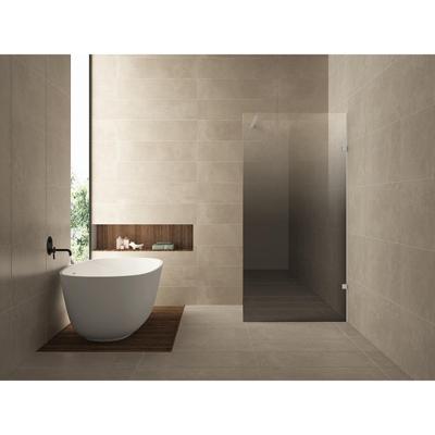 Wiesbaden Less Inloopdouche Rechts - 1200x2000x8mm - Nano Spiegelrook naar Helder Glas - Mat Zwart