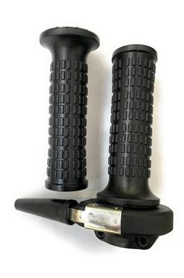 Domino gasgreep set "vintage" throttle grips alu chr vint gheprad